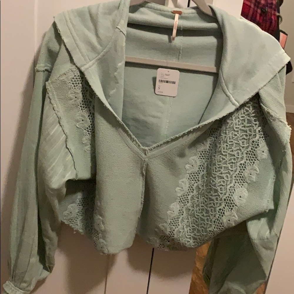 Free people crop hooded sweatshirt
